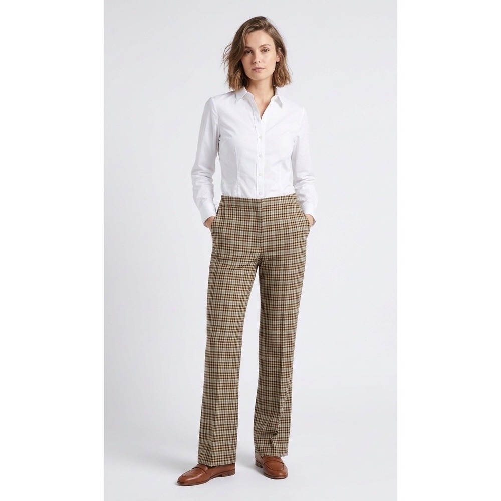 ARGENT Women 10 Plaid Trouser Quality Workwear Office Siren Made In USA Quality